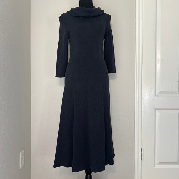Peruvian Connection 100% Pima Cotton Knit Dark Academia Sweater Dress, Small - Picture 1 of 7